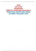 OCR AS Level Geography H081/01 Landscape and place  QUESTION PAPER AND MARK SCHEME FOR JUNE 2023 