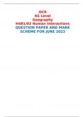 OCR AS Level Geography H481/02 Human interactions  QUESTION PAPER AND MARK SCHEME FOR JUNE 2023 