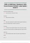 CWEL & CANS Exam &vert; Questions & 100&percnt;  Correct Answers &lpar;Verified&rpar; &vert; Latest Update &vert;  Grade A&plus; 