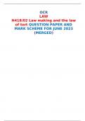 OCR LAW H418/02 Law making and the law of tort QUESTION PAPER AND MARK SCHEME FOR JUNE 2023 (MERGED) 