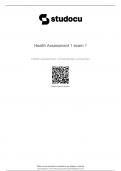 Health Assessment 1 exam 1 Health Assessment I (Chamberlain University)
