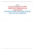 OCR AS Level Mathematics B (MEI) H640/03 Pure Mathematics and Comprehension  QUESTION PAPER AND MARK SCHEME FOR JUNE 2023 (MERGED) 