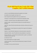 Psych 100 Final Exam Crosby PSU With Complete And Verified Solutions