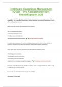 Healthcare Operations Management &lpar;C429&rpar; &ndash; Pre Assessment100&percnt; PassedUpdate 2024