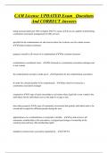 CAM License UPDATED Exam Questions  And CORRECT Answers