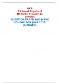 OCR AS Level Physics A H156/01 Breadth in physics QUESTION PAPER AND MARK SCHEME FOR JUNE 2023 (MERGED) 