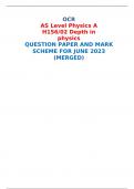 OCR AS Level Physics A H156/02 Depth in physics QUESTION PAPER AND MARK SCHEME FOR JUNE 2023 (MERGED) 