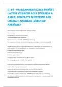 D115 - OA READINESS EXAM NEWEST  LATEST VERSIONS 2024 (VERSION A  AND B) COMPLETE QUESTIONS AND  CORRECT ANSWERS (VERIFIED  ANSWERS)