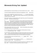Minnesota Driving Test  Updated Questions And  Answers