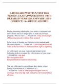 LIFEGUARD WRITTEN TEST 2024  NEWEST EXAM 200 QUESTIONS WITH  DETAILED VERIFIED ANSWERS &lpar;100&percnt;  CORRECT&rpar; &sol;A&plus; GRADE ASSURED
