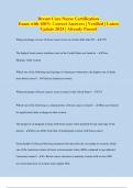 Breast Care Nurse Certification Exam with 100&percnt; Correct Answers &vert; Verified &vert; Latest Update 2024 &vert; Already Passed