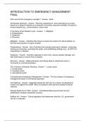 INTRODUCTION TO EMERGENCY MANAGEMENT FINAL