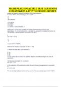 MATH PRAXIS PRACTICE TEST QUESTIONS AND ANSWERS LATEST 2024/2025 | GRADED.