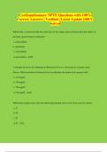 Cardiopulmonary NPTE Questions with 100&percnt; Correct Answers &vert; Verified &vert; Latest Update &vert;100&percnt; Solved