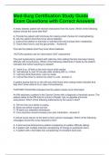 Med-Surg Certification Study Guide Exam Questions with Correct Answers