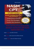 NASM CPT Final Exam Study Guide Questions and Answers (305 Terms) Updated 2024-2025.