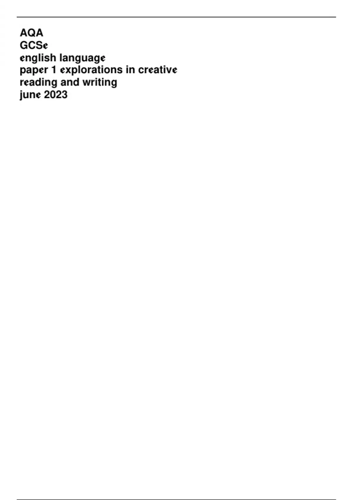 AQA GCSE English language paper 1 exploration in creative reading and ...