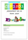 CSP1501 S1 ASSIGNMENT 3 2024 (FULL ANSWERS)