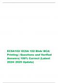 ECSA102/ ECSA 102 Blob/ BCA/  Printing | Questions and Verified  Answers| 100% Correct (Latest  2024/ 2025 Update)