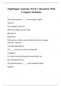 Nightingale Anatomy Week 1 Questions With Complete Solutions