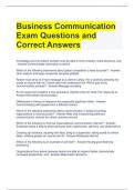 Business Communication Exam Questions and  Correct Answers