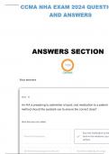 CCMA NHA EXAM 2024 QUESTIONS AND ANSWERS| 235 Q $ A