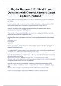 Baylor Business 1101 Final Exam  Questions with Correct Answers Latest  Update Graded A&plus;