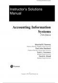 Instructor’s Solutions Manual for Accounting Information Systems 15th Edition by Marshall B Romney, Paul J. Steinbart, Scott L. Summers, David A. Wood 2024 / All Chapters A+