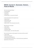 REHS: Course 8 - Zoonoses, Vectors, Pests & Weeds questions n answers graded A+