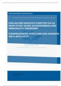 Kaplan and Sadock's Chapter 13 & 26 from  Study Guide: Schizophrenia and personality  disorders