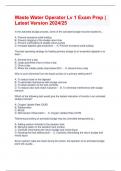 Waste Water Operator Lv 1 Exam Prep &vert; Latest Version 2024&sol;25