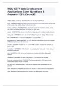 WGU C777 Web Development Applications Exam Questions & Answers 100% Correct!!.