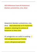 HESI Milestone Exam #1  Histamine1  blockers action(mine, zine, dine)