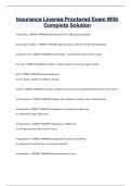 Insurance License Proctored Exam With  Complete Solution
