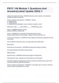 PSYC 140 Module 1 Questions And Answers&lpar;Latest Update 2024&rpar; &excl;&excl;