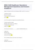 WGU C429 Healthcare Operations Management Questions and Answers Graded A+