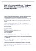FAA 107 Commercial Drone Pilot Exam Material 2024 Questions With 100% Correct Answers!!