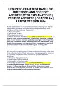 HESI PEDS EXAM TEST BANK | 600 QUESTIONS AND CORRECT ANSWERS WITH EXPLANATIONS | VERIFIED ANSWERS | GRADED A+ | LATEST VERSION 2024