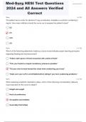 Med-Surg HESI Test Questions 2024 and All Answers Verified Correct|+350 questions