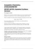 Complete Chemistry STOICHIOMETRY IGCSE NOTES 