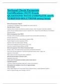 National Check Payments Certification &lpar;NCP&rpar; Exam QUESTIONS WITH COMPLETE 100&percnt; VERIFIED SOLUTIONS 2024&sol;2025