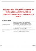 TNCC PREP FINAL EXAM TESTBANK 8TH EDITION 2024 LATEST 616 QUESTIONS WITH CORRECT 