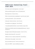 Addiction Counseling Final exam 2024