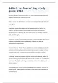 Addiction Counseling study guide 2024