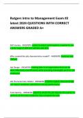 Rutgers Intro to Management Exam #2 latest 2024 QUESTIONS WITH CORRECT ANSWERS GRADED A+