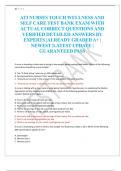 ATI NURSES TOUCH WELLNESS AND  SELF CARE TEST BANK EXAM WITH  ACTUAL CORRECT QUESTIONS AND  VERIFIED DETAILED ANSWERS BY  EXPERTS &vert;ALREADY GRADED A&plus; &vert;  NEWEST &vert;LATEST UPDATE &vert;  GUARANTEED PASS