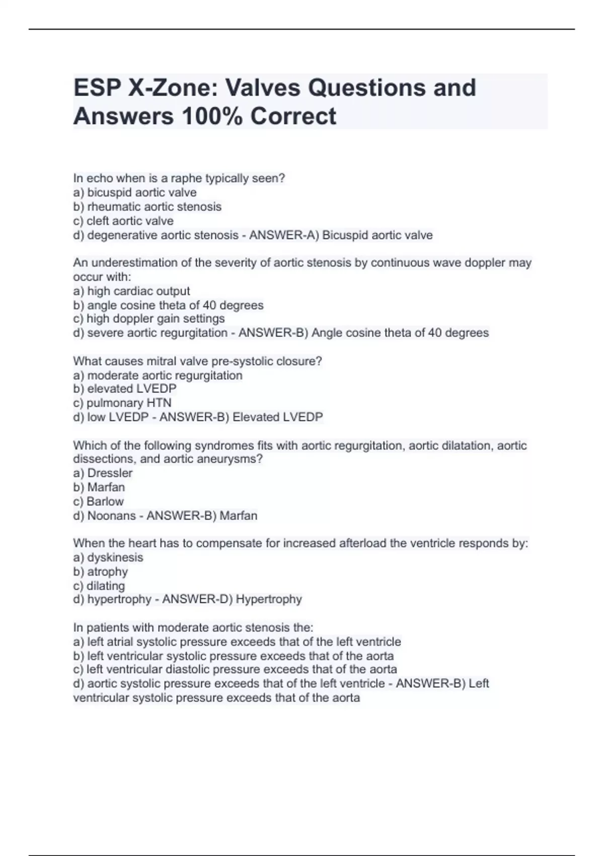 ESP XZone Valves Questions and Answers 100 Correct ESP XZone