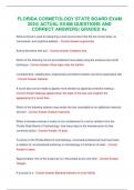 FLORIDA COSMETOLOGY STATE BOARD EXAM 2024&vert; ACTUAL EXAM QUESTIONS AND CORRECT ANSWERS&vert; GRADED A&plus;