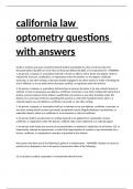california law optometry questions with answers