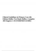 Clinical Guidelines in Primary Care 4th Edition Hollier Test Bank , Complete All Chapters 1-19 (VERIFIED GUIDE)
